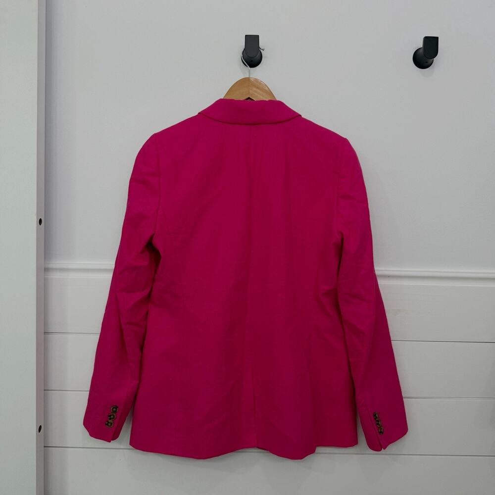Women’s J. Crew Linen Blend One Button Blazer Hot Pink Size 8 - Picture 5 of 7